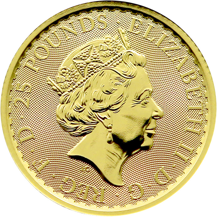 Zlatá investiční mince Britannia 1/4 Oz Královna Alžběta II. 