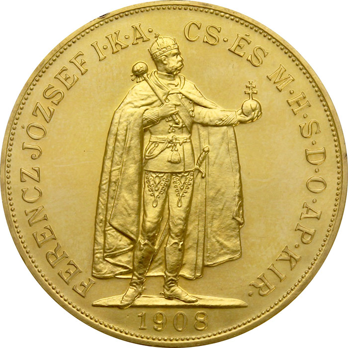 Zlatá mince Stokoruna Františka Josefa I. 1908 (novoražba)
