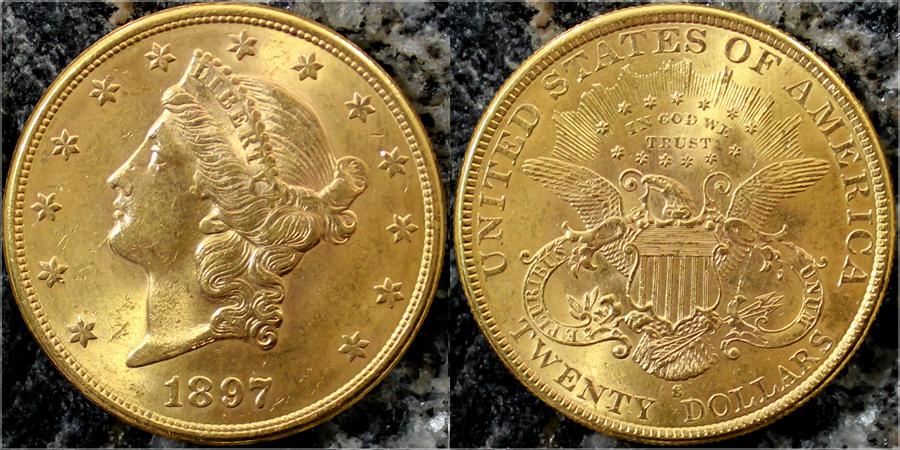 Zlatá minca American Double Eagle Liberty Head 1897