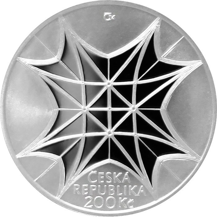 Zadní strana Stříbrná mince 200 Kč Vysvěcení kaple sv. Václava 650. výročí 2017 Proof