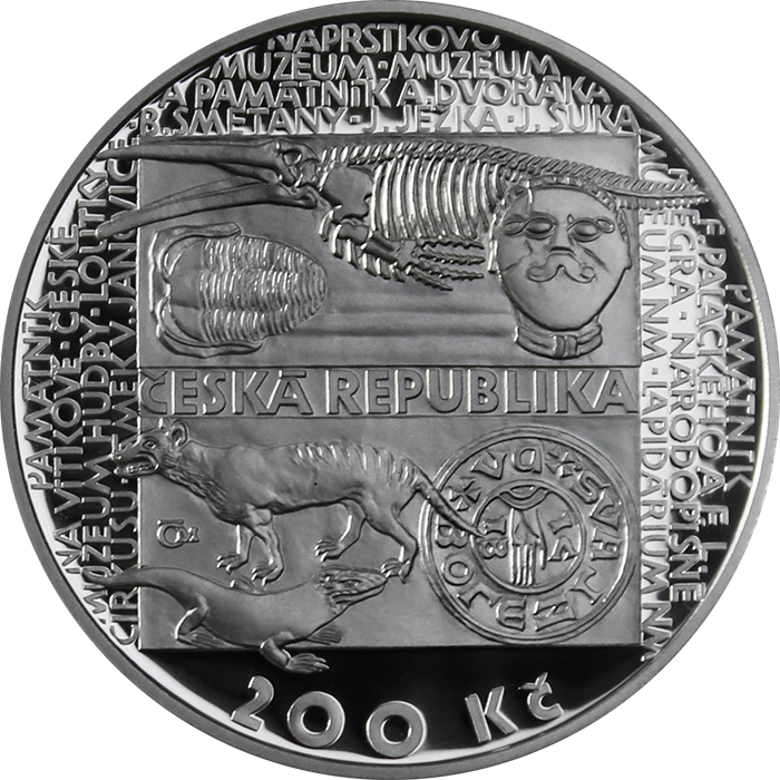 Stříbrná mince 200 Kč Založení Národního muzea 200. výročí 2018 Proof
