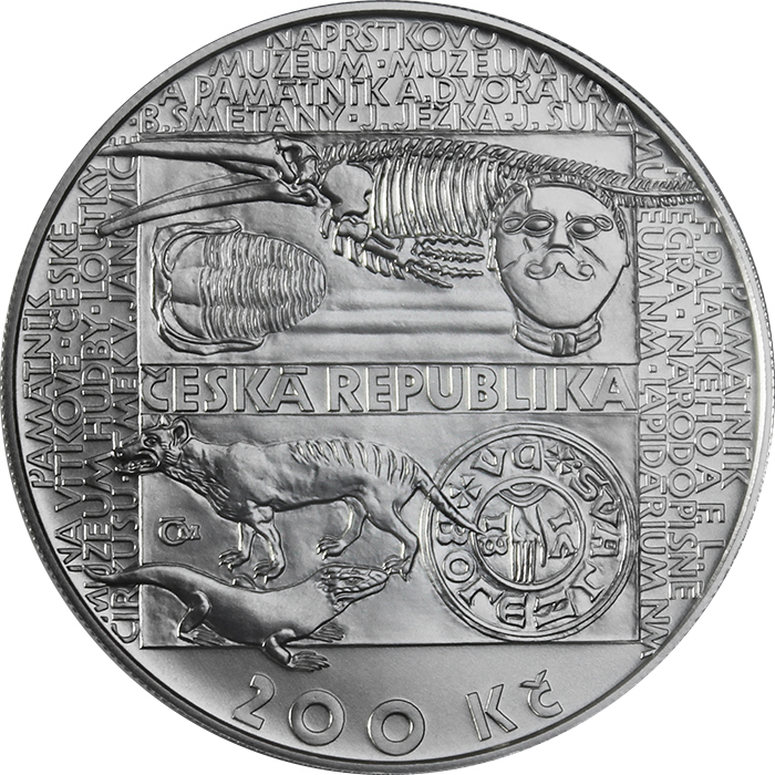 Stříbrná mince 200 Kč Založení Národního muzea 200. výročí 2018 Standard