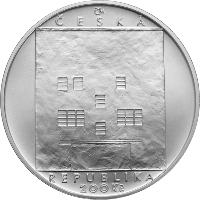 Zadní strana Stříbrná mince 200 Kč Adolf Loos 150. výročí narození 2020 Standard