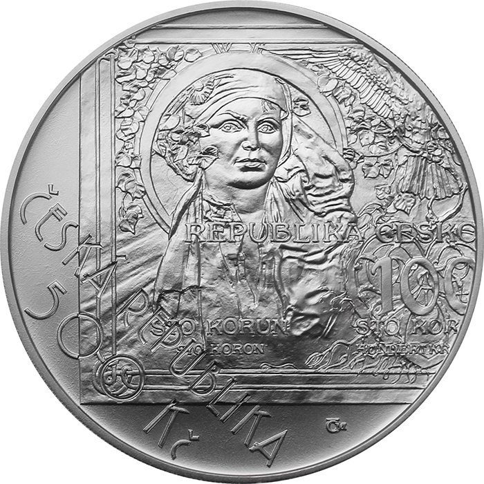 Stříbrná mince 500 Kč Zahájení vydávání československých platidel 100.výročí 2019 Standard