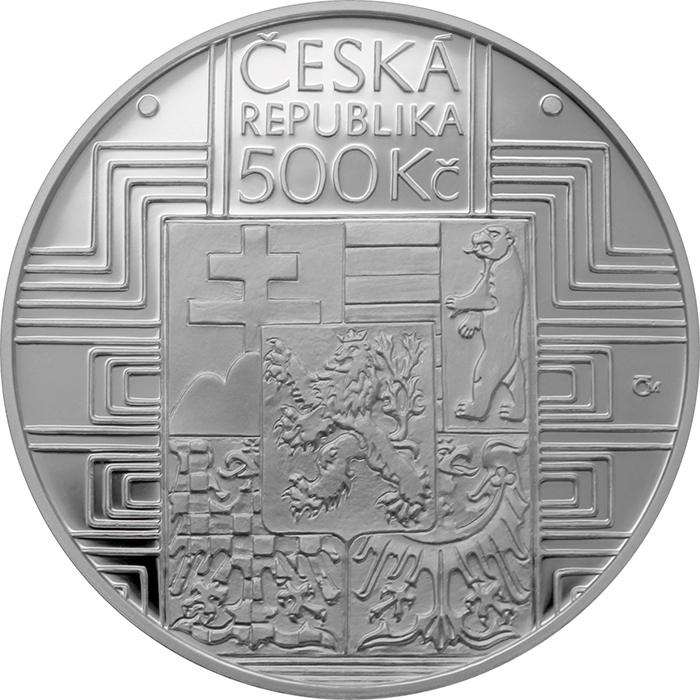 Zadní strana Strieborná minca 500 Kč Schválenie československej ústavy 100. výročie 2020 Proof