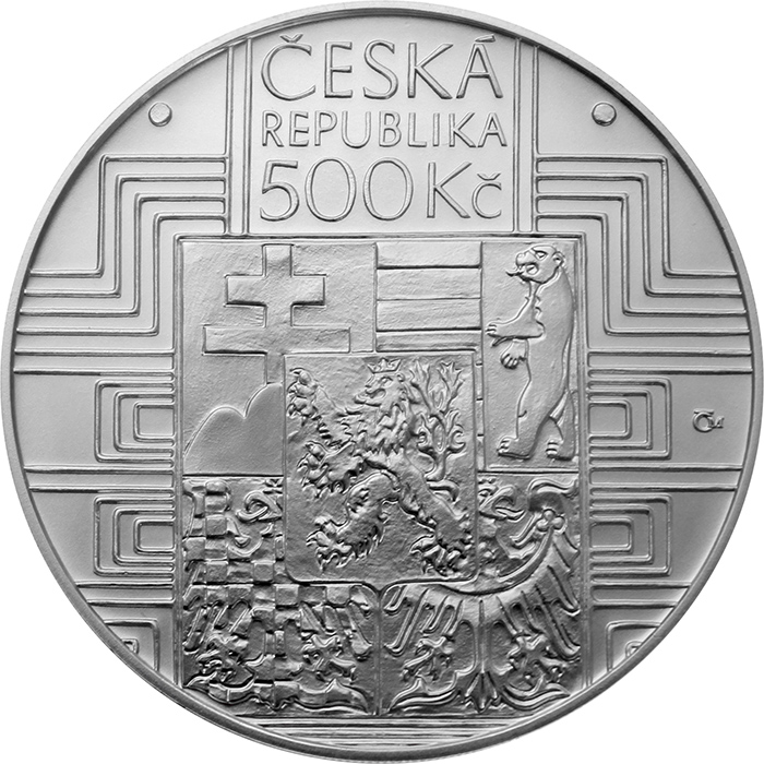 Zadní strana Stříbrná mince 500 Kč Schválení československé ústavy 100. výročí 2020 Standard