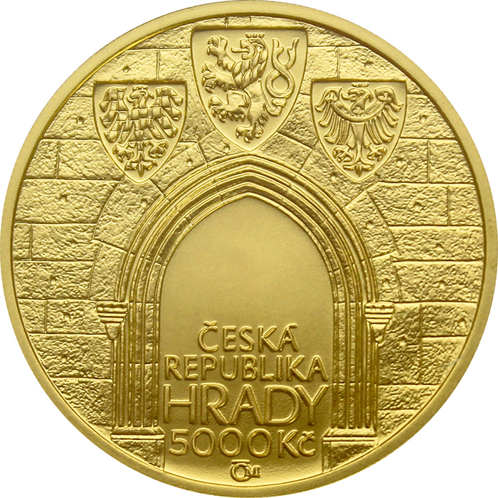 Zlatá mince 5000 Kč Hrad Kost 2016 Standard