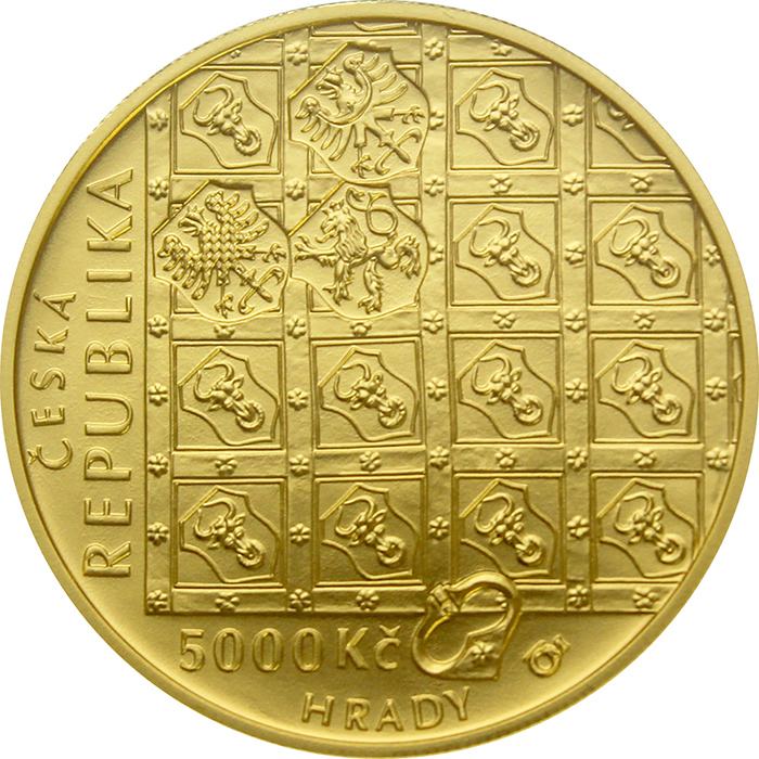Zlatá mince 5000 Kč Hrad Pernštejn 2017 Standard