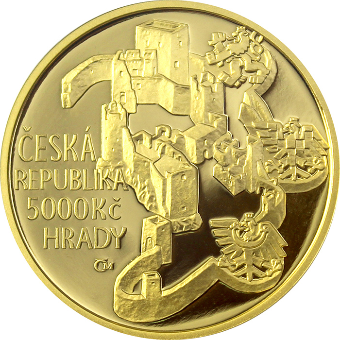 Zlatá minca 5000 Kč Hrad Rabí 2018 Proof