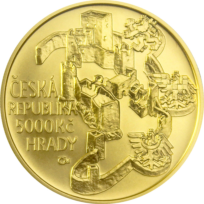 Zlatá mince 5000 Kč Hrad Rabí 2018 Standard