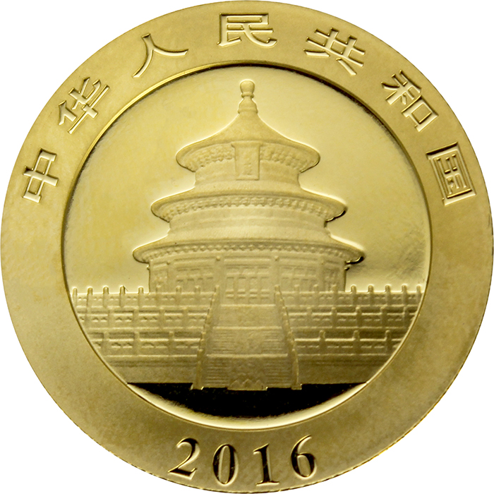Zlatá investiční mince Panda 15g 2016