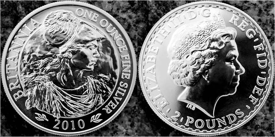 Stříbrná investiční mince Britannia 1 Oz 2010