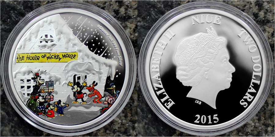 Stříbrná mince The House of Mickey Mouse 1 Oz Disney 2015 Proof