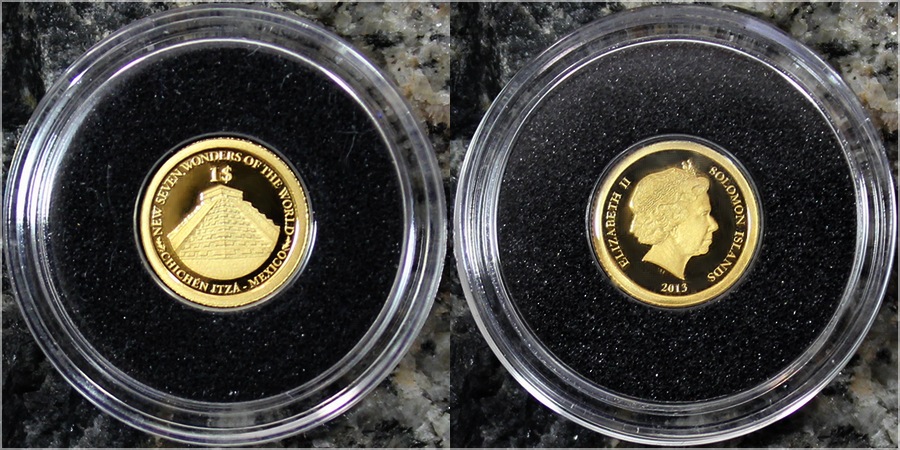 Zlatá mince Chichén Itzá 0.5g Miniatura 2013 Proof