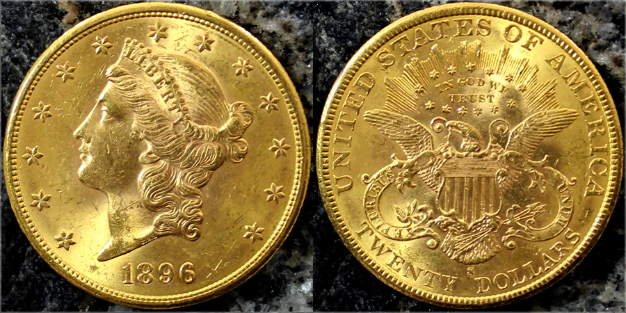 Zlatá mince American Double Eagle Liberty Head 1896