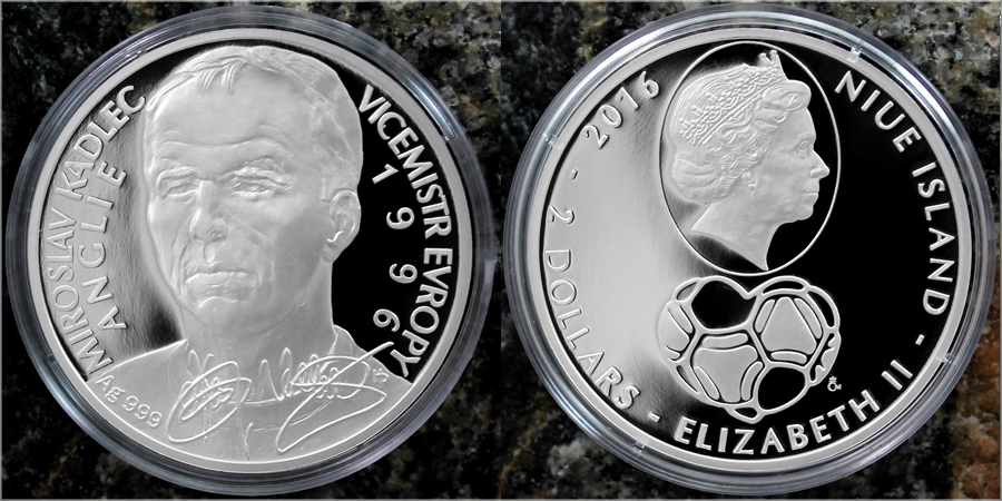 Zadní strana Strieborná minca 2 NZD Miroslav Kadlec 2016 Proof