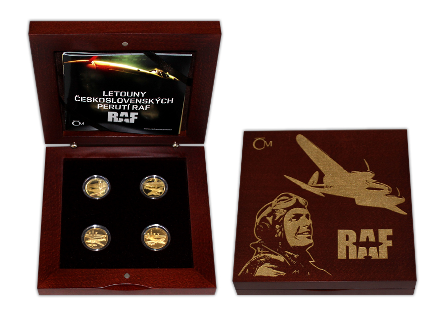Sada čtyř zlatých mincí 10 NZD Českoslovenští letci v RAF - Letouny RAF 2016 Proof