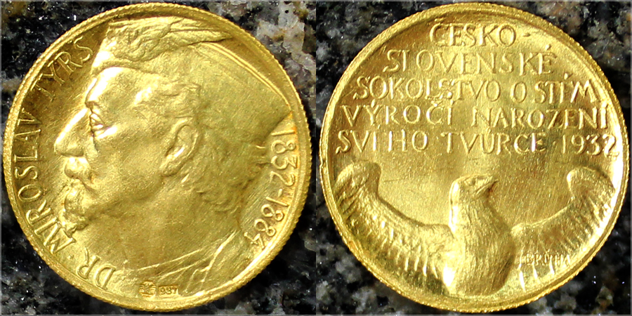 Zlatá Dukátová medaile Miroslav Tyrš 1932