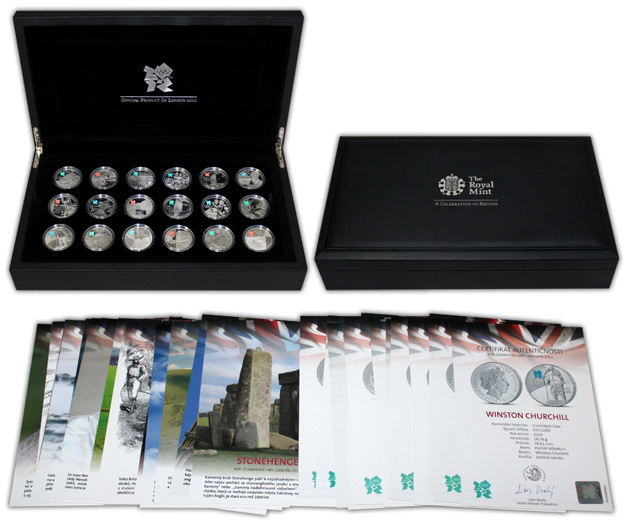 Celebration of Britain London Olympics 2012 Sada stříbrných mincí 2009-2010 Proof