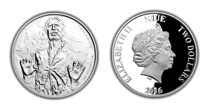 Stříbrná investiční mince 1 Oz 2 NZD Star Wars 2016 Proof