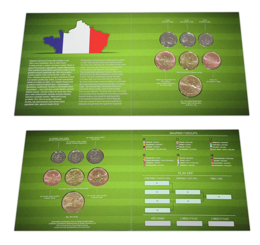 Sada oběžných mincí Fotbal - Francie 2016 Standard
