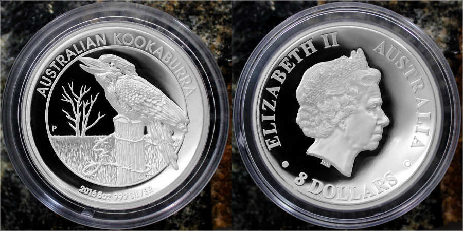 Stříbrná mince 5 Oz Kookaburra High Relief 2016 Proof