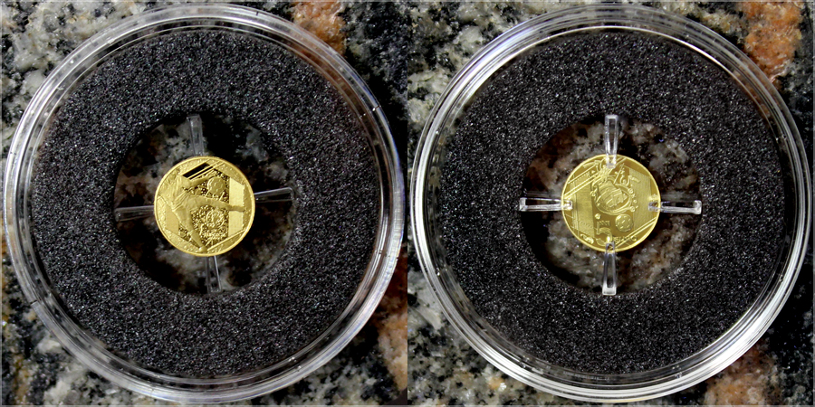 Zlatá minca Mistrovství Evropy ve fotbale Francie 0.5 g Miniatura 2016 Proof