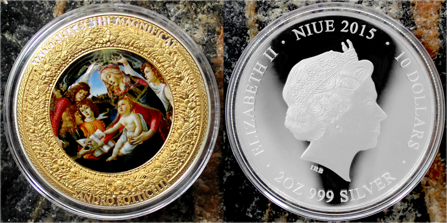 Stříbrná mince 2 Oz Madonna Magnificat Perfection in Art 2015 Proof