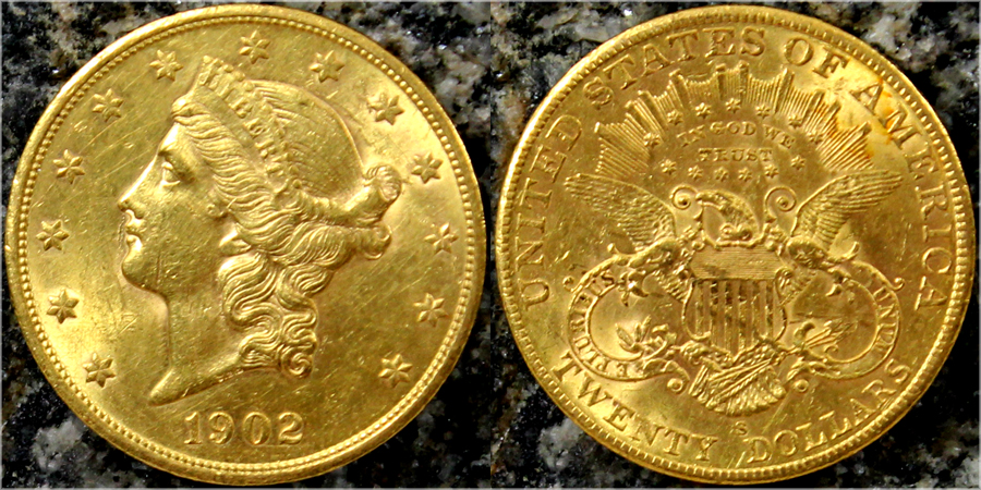 Zlatá mince American Double Eagle Liberty Head 1902