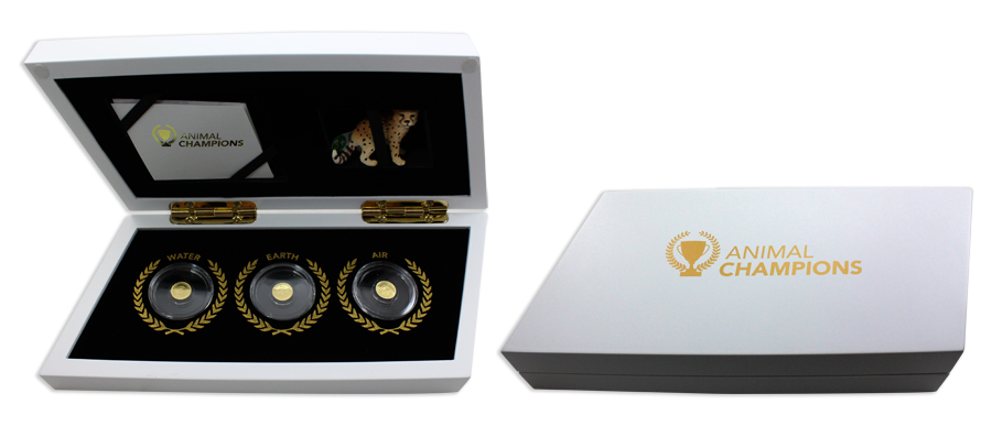 Animal Champions Sada zlatých mincí 2016 Miniatury Proof
