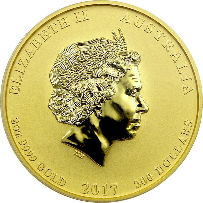 Zlatá investiční mince Year of the Rooster Rok Kohouta Lunární 2 Oz 2017