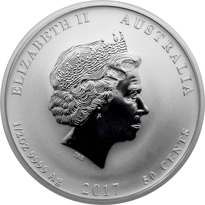 Stříbrná investiční mince Year of the Rooster Rok Kohouta Lunární 1/2 Oz 2017