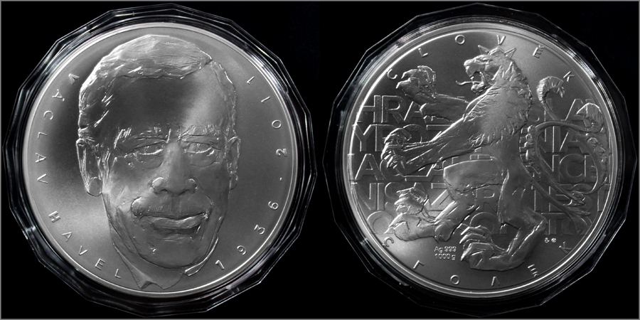 Stříbrná kilogramová medaile Václav Havel - 80. výročí 2016 Standard