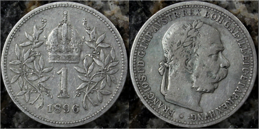 Stříbrná mince Koruna Františka Josefa I. Rakouská ražba 1896