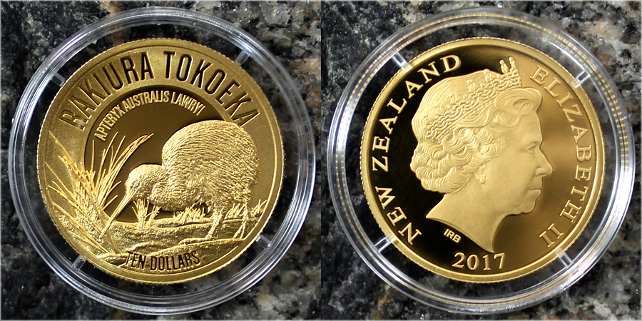 Zlatá mince Rakiura Tokoeka Kiwi 1/4 Oz 2017 Proof