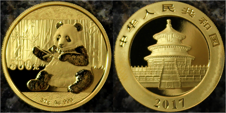 Zlatá investiční mince Panda 30g 2017