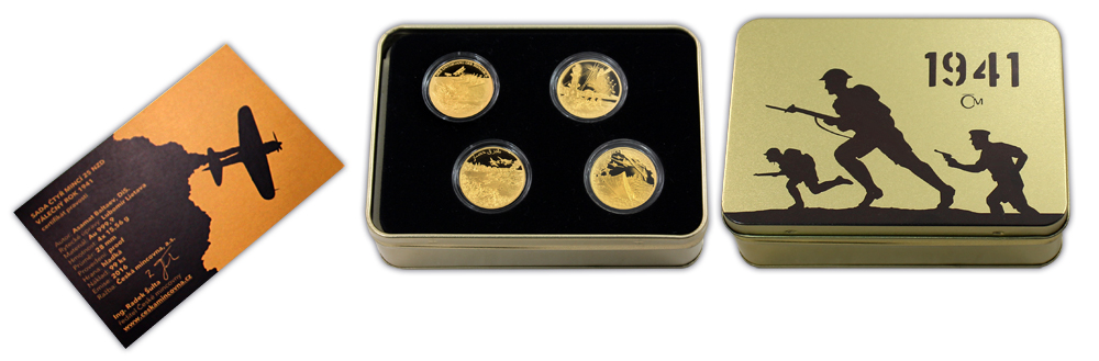 Sada čtyř zlatých mincí 2016 Válečný rok 1941 Proof