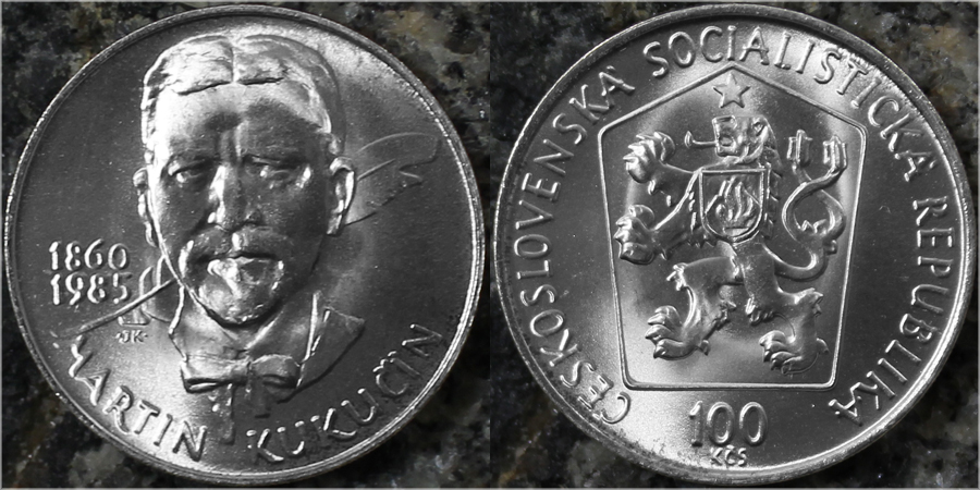 Stříbrná mince 100 Kčs Martin Kukučín 125. výročí narození 1985