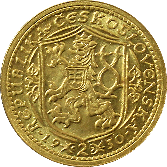 Zlatá mince Svatý Václav Dvoudukát Československý 1930