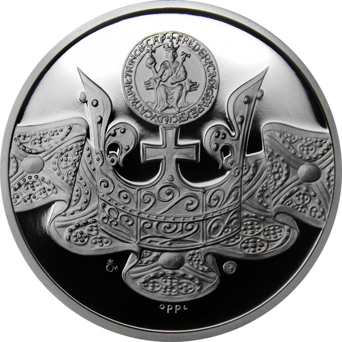 Strieborná medaila s motívom 20 Kč bankovky - Přemysl Otakar I. 2017 Proof