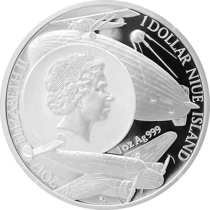 Strieborná minca Storočie létaiania - Charles Lindbergh 2017 Proof
