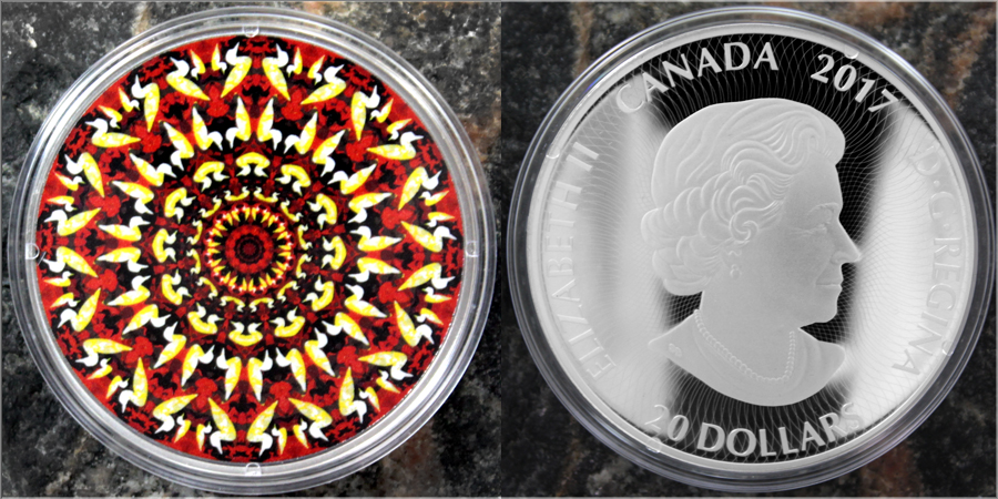 Strieborná minca Kanadský Kaleidoskop: Potáplica ľadová 1 Oz 2017 Proof