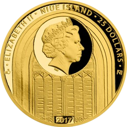 Zlatá půluncová mince Martin Luther - 500. výročí reformace 2017 Proof