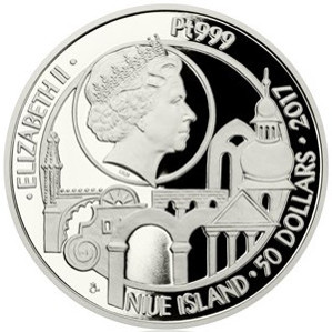 Platinová uncová mince UNESCO - Holašovice 2017 Proof