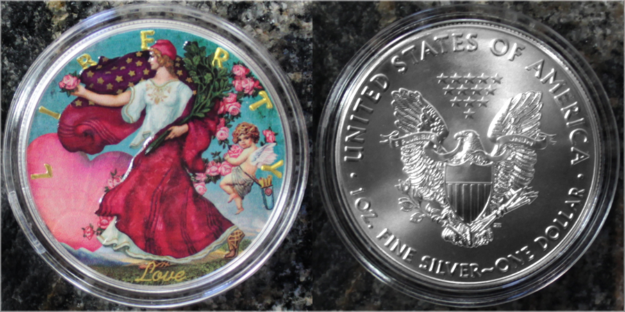 Stříbrná mince Liberty Love 1 Oz American Eagle 2016 Proof