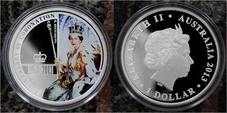 Stříbrná mince 60. výročí korunovace Elizabeth II. 2013 Proof