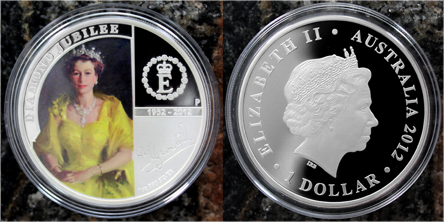 Stříbrná mince Diamantové výročí Elizabeth II. 2012 Proof