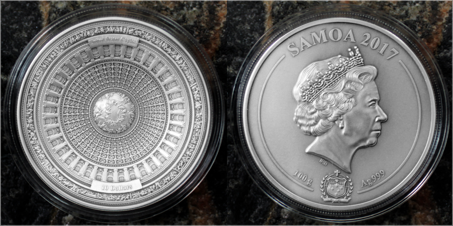 Stříbrná mince United States Capitol 2017 Antique Standard
