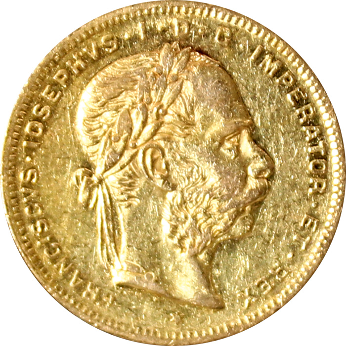 Zlatá mince Osmizlatník Františka Josefa I. 8 Gulden 20 Franků 1876