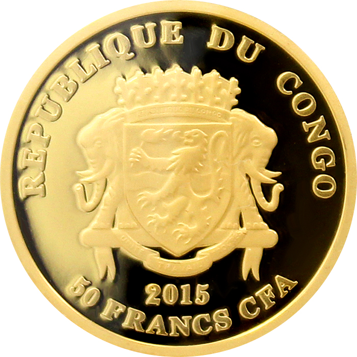 Zadní strana Zlatá investiční mince Maska z regionu Aljaška - Yup'ik 1/10 Oz 2015